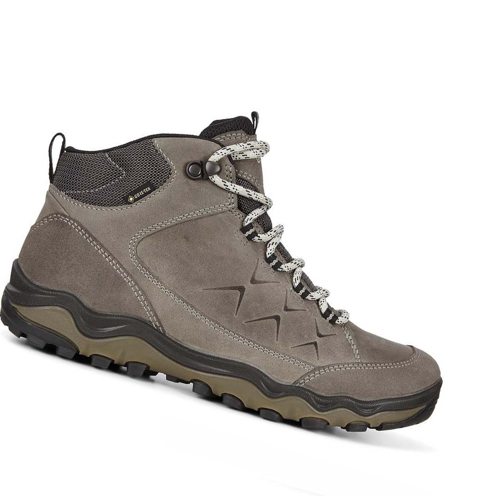 Women\'s Ecco Ulterra Mid Gtx Boots Grey | USA 56OKI